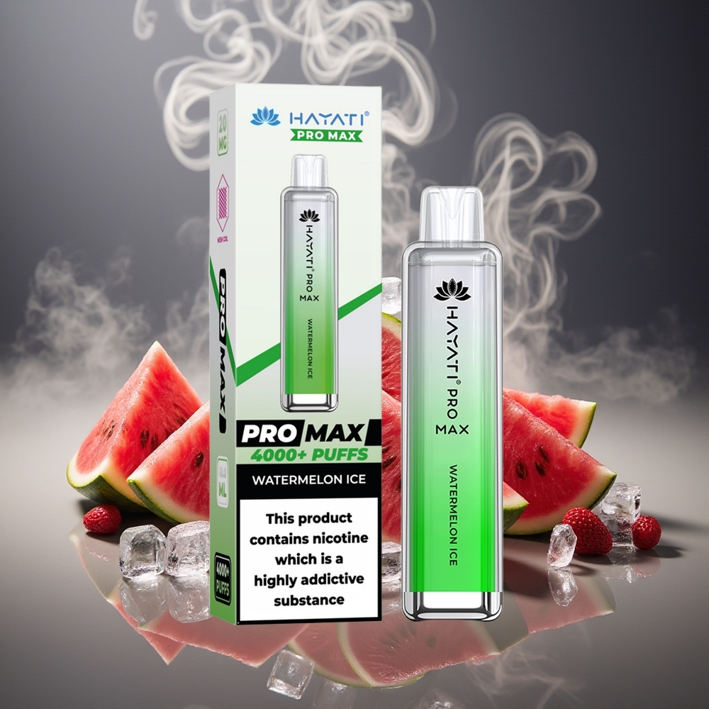 Partihandel Sverige Hayati Pro Max 4000 Puffs Engångs E-vattenmelon Is 1400mAh Dual Coil Rechargeable