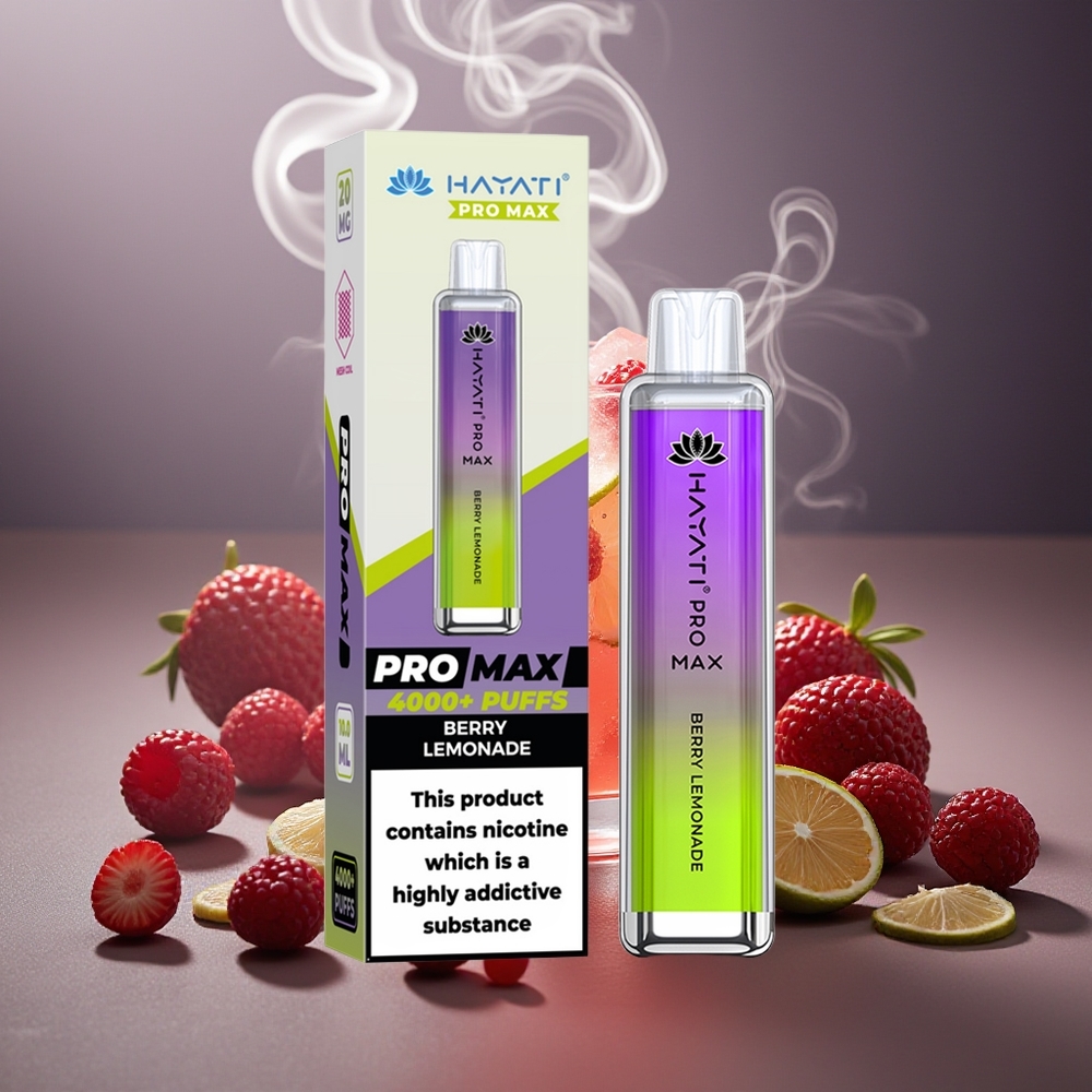 Partihandel Sverige Hayati Pro Max 4000 Puffs Engångs Vape Bär Lemonad 2ml TPD 1400mAh Dual 1.1 Ohm