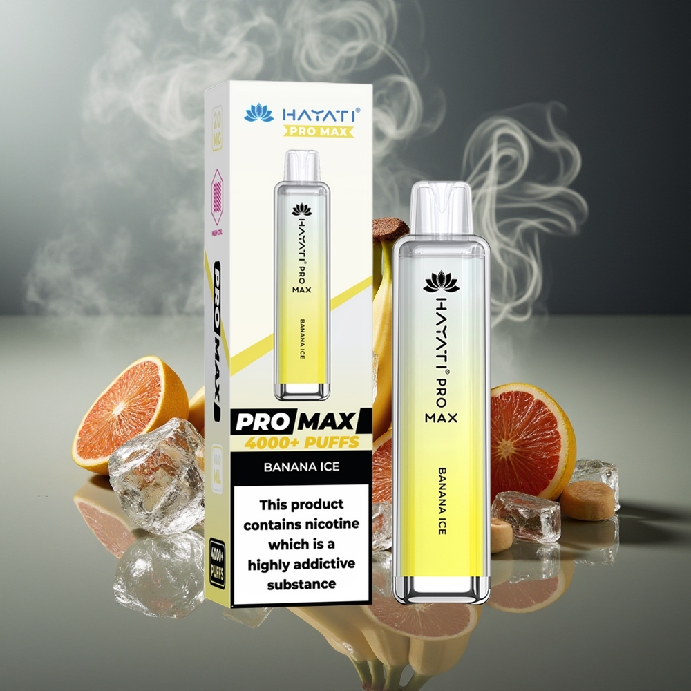 Partihandel Sverige Hayati Pro Max 4000 Puffs Engångs Vape Bananis 2ml TPD 1400mAh
