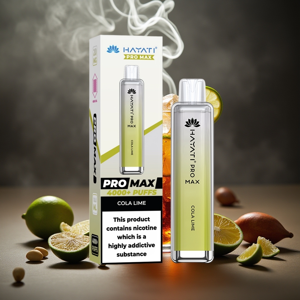 Partihandel Sverige Hayati Pro Max 4000 Puffs Engångs Vape Cola Lime 2ml 10ml TPD