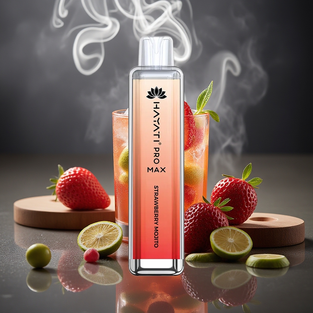 Partihandel Sverige Hayati Pro Max 4000 Puffs Engångs Vape Jordgubb Mojito 1400mAh Dual Mesh