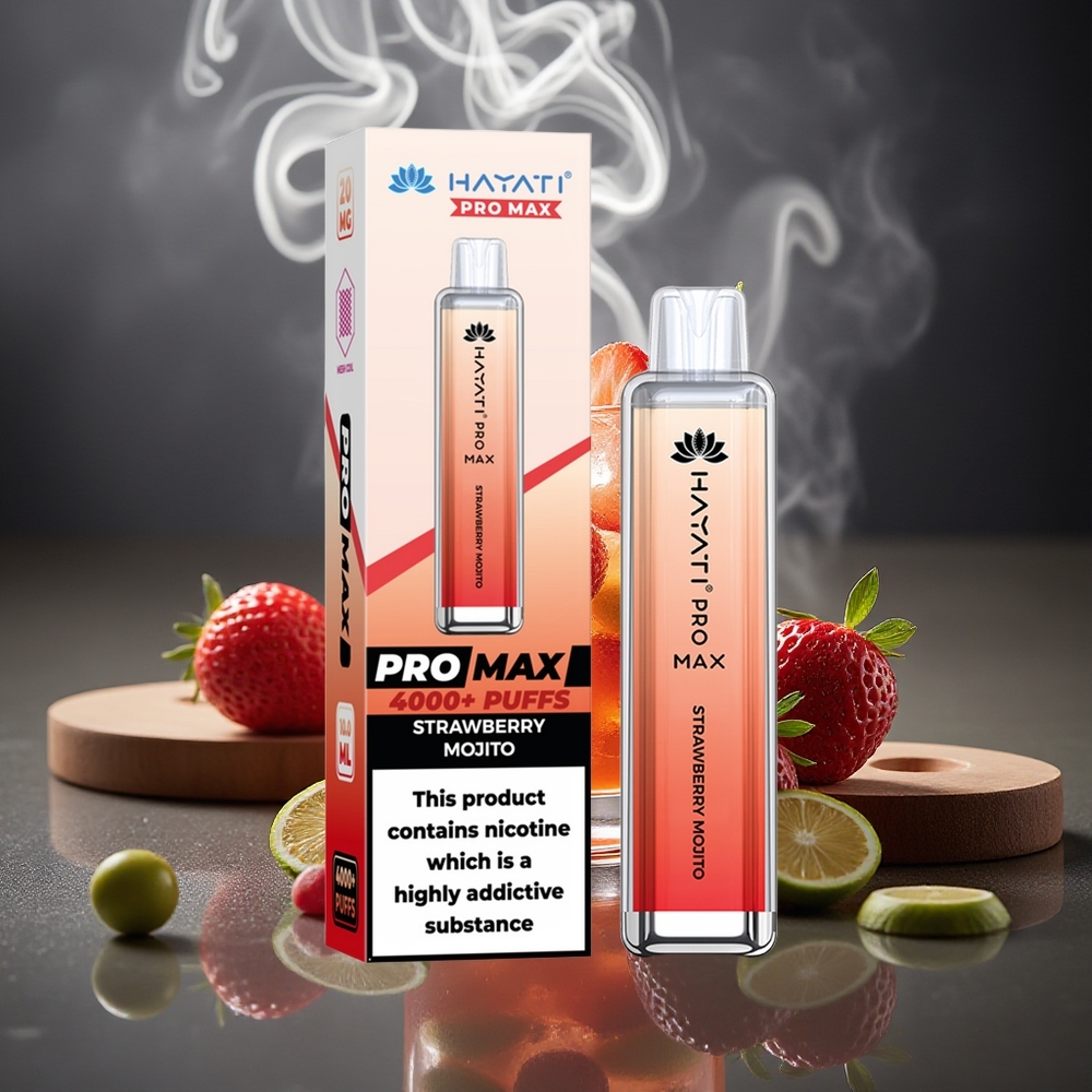 Partihandel Sverige Hayati Pro Max 4000 Puffs Engångs Vape Jordgubb Mojito 1400mAh Dual Mesh