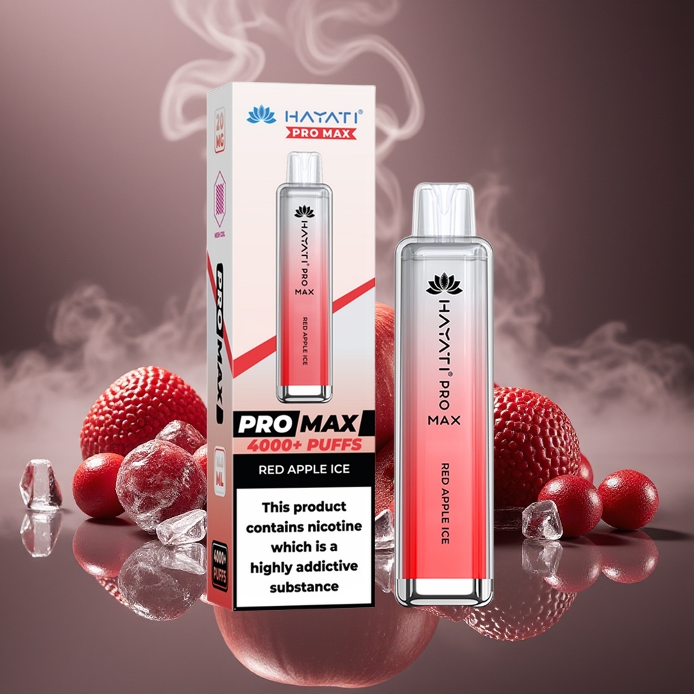 Partihandel Sverige Hayati Pro Max 4000 Puffs Engångs Vape Röd Äpple Is 2ml 1400mAh