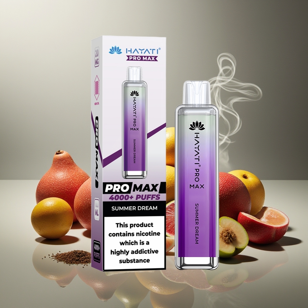 Partihandel Sverige Hayati Pro Max 4000 Puffs Engångs Vape Sommar Dröm Dual Coil Rechargeable TPD