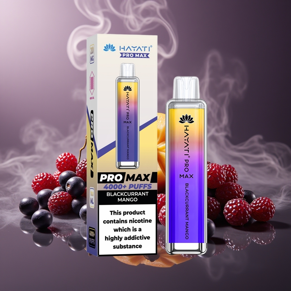Partihandel Sverige Hayati Pro Max 4000 Puffs Engångs Vape Svartvinbär Mango 1400mAh