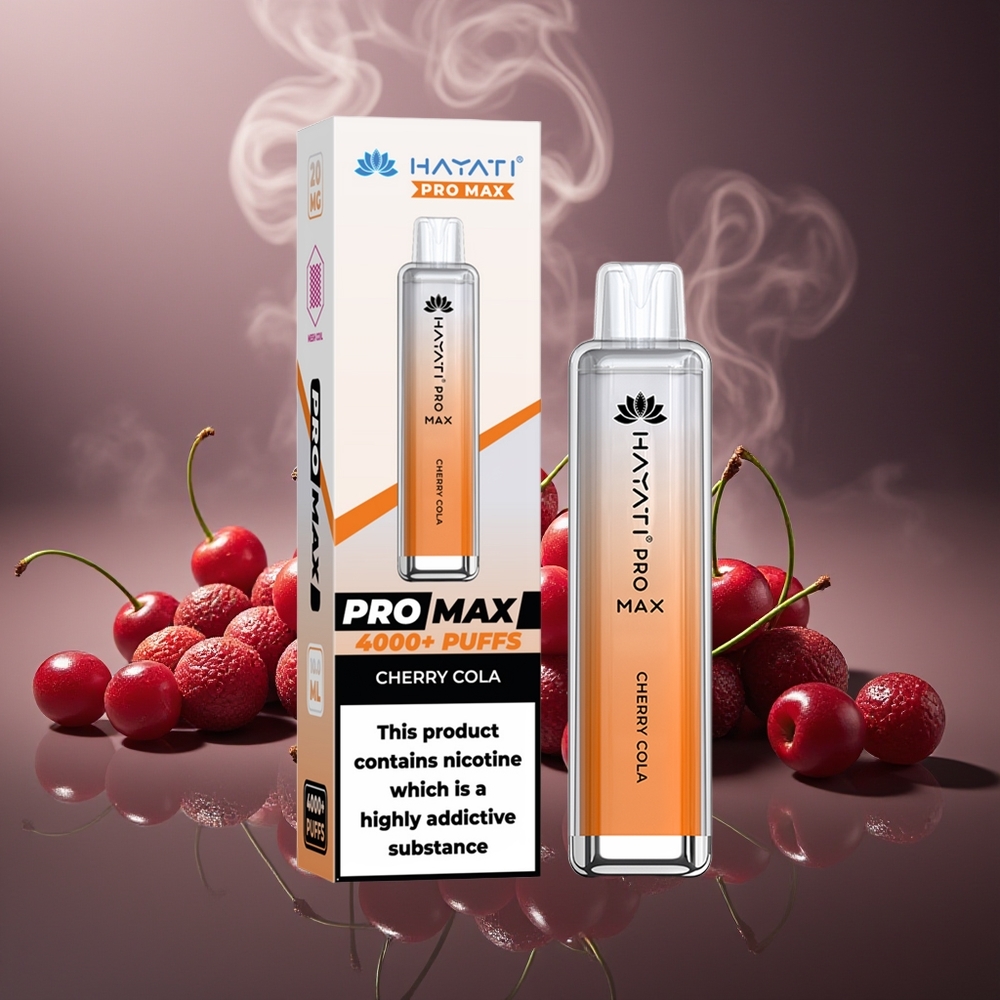 Partihandel Sverige Hayati Pro Max 4000 Puffs Engångsvape Körsbärs Cola Dual 1.1 Ohm Mesh Coil 1400mAh