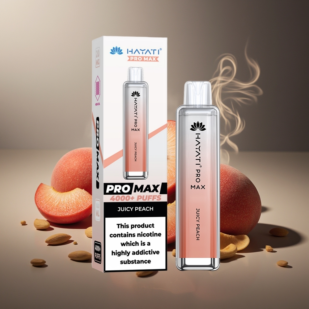 Partihandel Sverige Hayati Pro Max 4000 Puffs Engångsvape Saftig Persika 2ml TPD