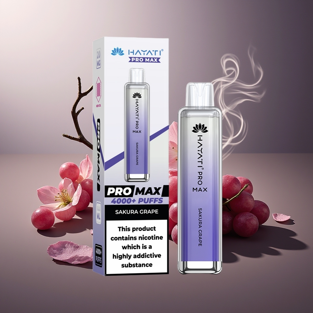 Partihandel Sverige Hayati Pro Max 4000 Puffs Engångsvape Sakura Druva Dual 1.1 Ohm Mesh Coil 1400mAh