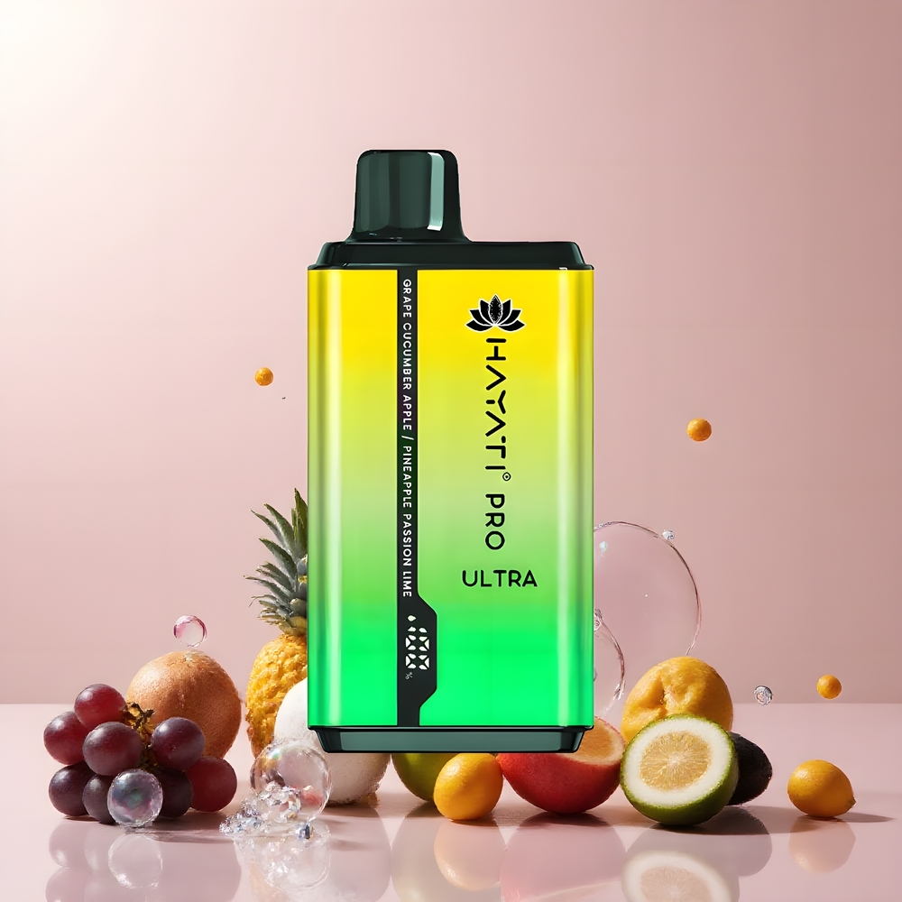 Partihandel Sverige Hayati Pro Ultra 15000 Puffs 850mAh 24ml 2% Druva Gurka Äpple Ananas Passionfrukt