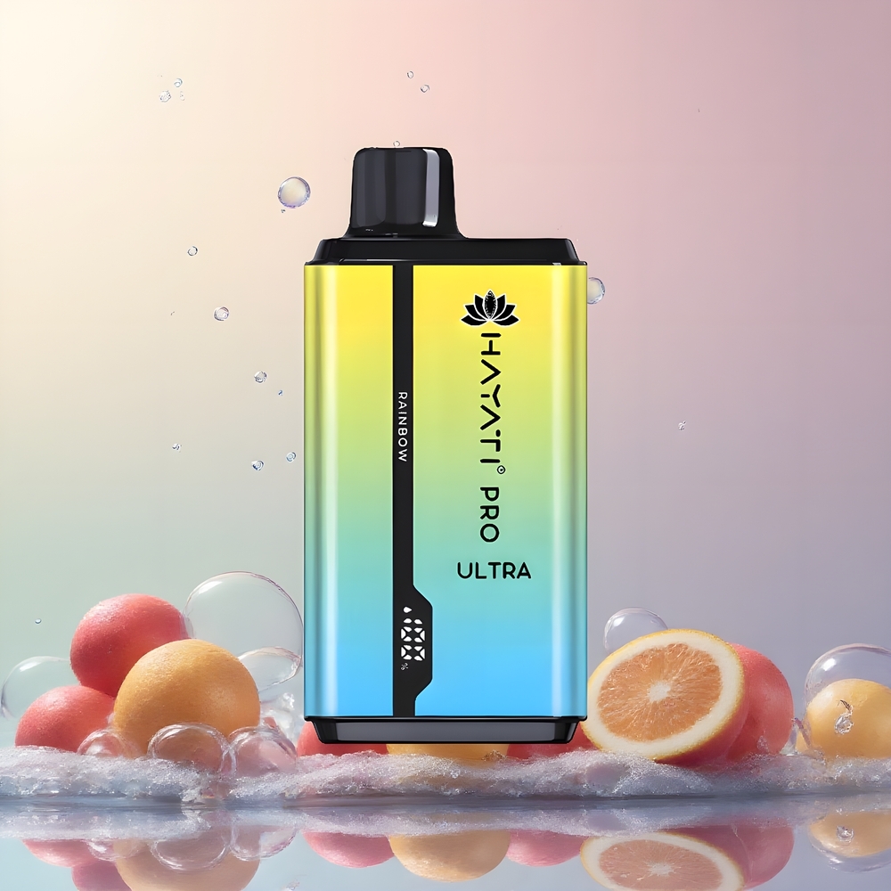 Partihandel Sverige Hayati Pro Ultra 15000 Puffs Engångs Vape Regnbåg 2x12ml 2% 850mAh
