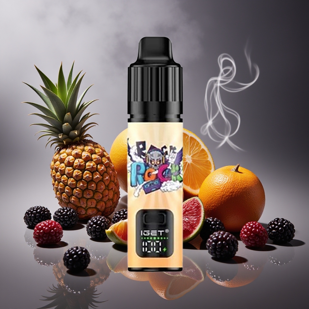 Partihandel Sverige IGET BAR PLUS S3 POD 10000 Puffs 18ml 5% Disposable Vape Björnbär Ananas Apelsin