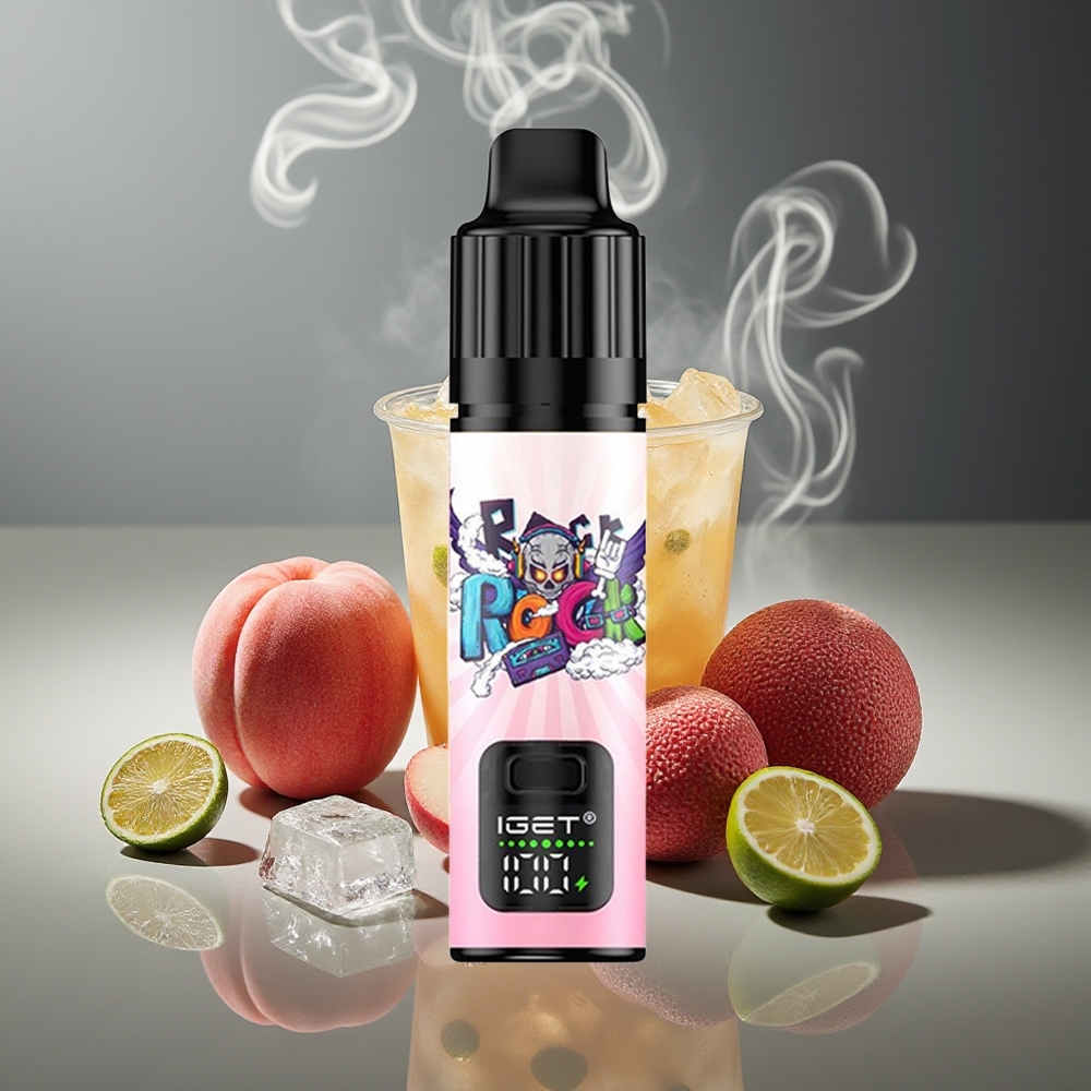 Partihandel Sverige IGET BAR PLUS S3 POD 10000 Puffs 5% Nikotin 18ml 950mAh Persika Litchi Lime Is