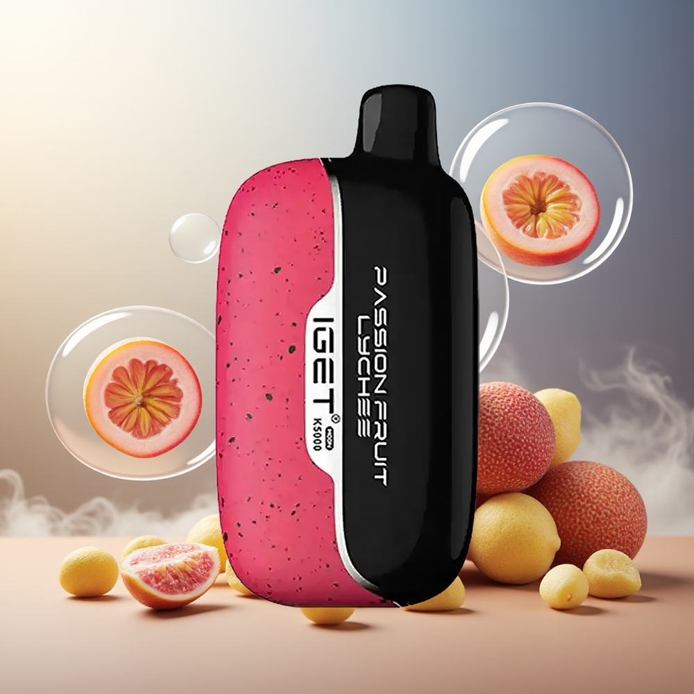 Partihandel Sverige IGET Moon K5000 5000 Puffar Passionfrukt Litchi 81.5g PC Mesh 1.35 Ohm