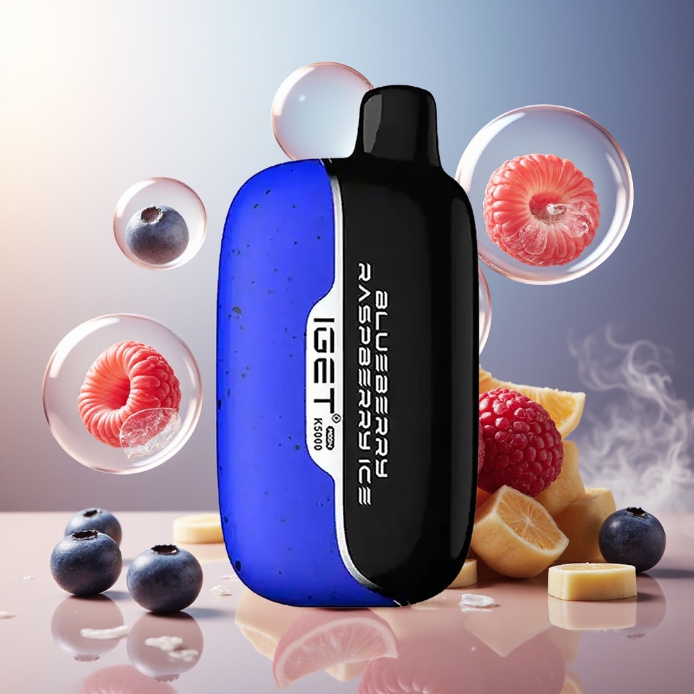 Partihandel Sverige IGET Moon K5000 Blåbär Hallon Is 5000 Puffar PC Mesh 1.35 Ohm