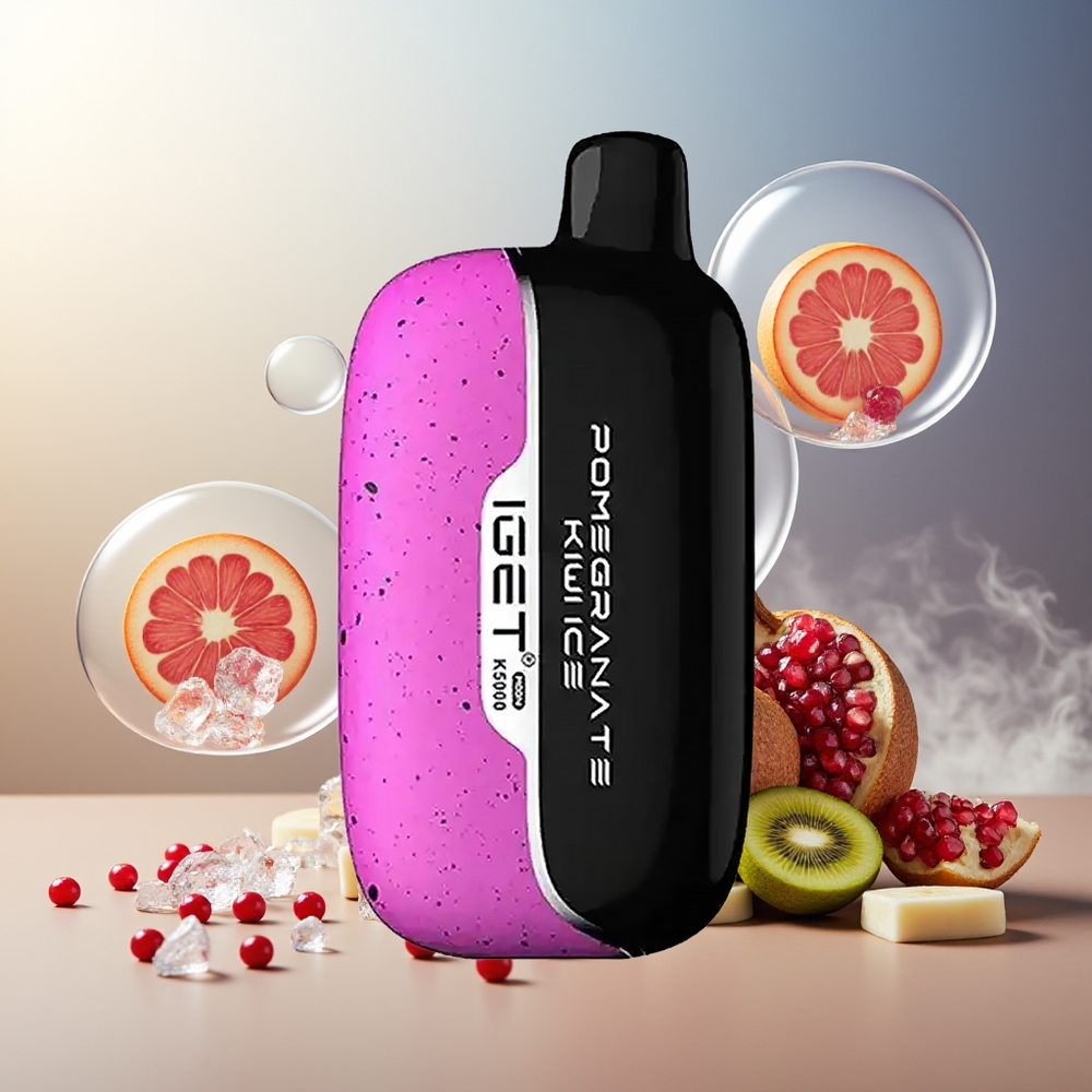 Partihandel Sverige IGET Moon K5000 Granatäpple Kiwi Is 1.35 Ohm Mesh 81.5g