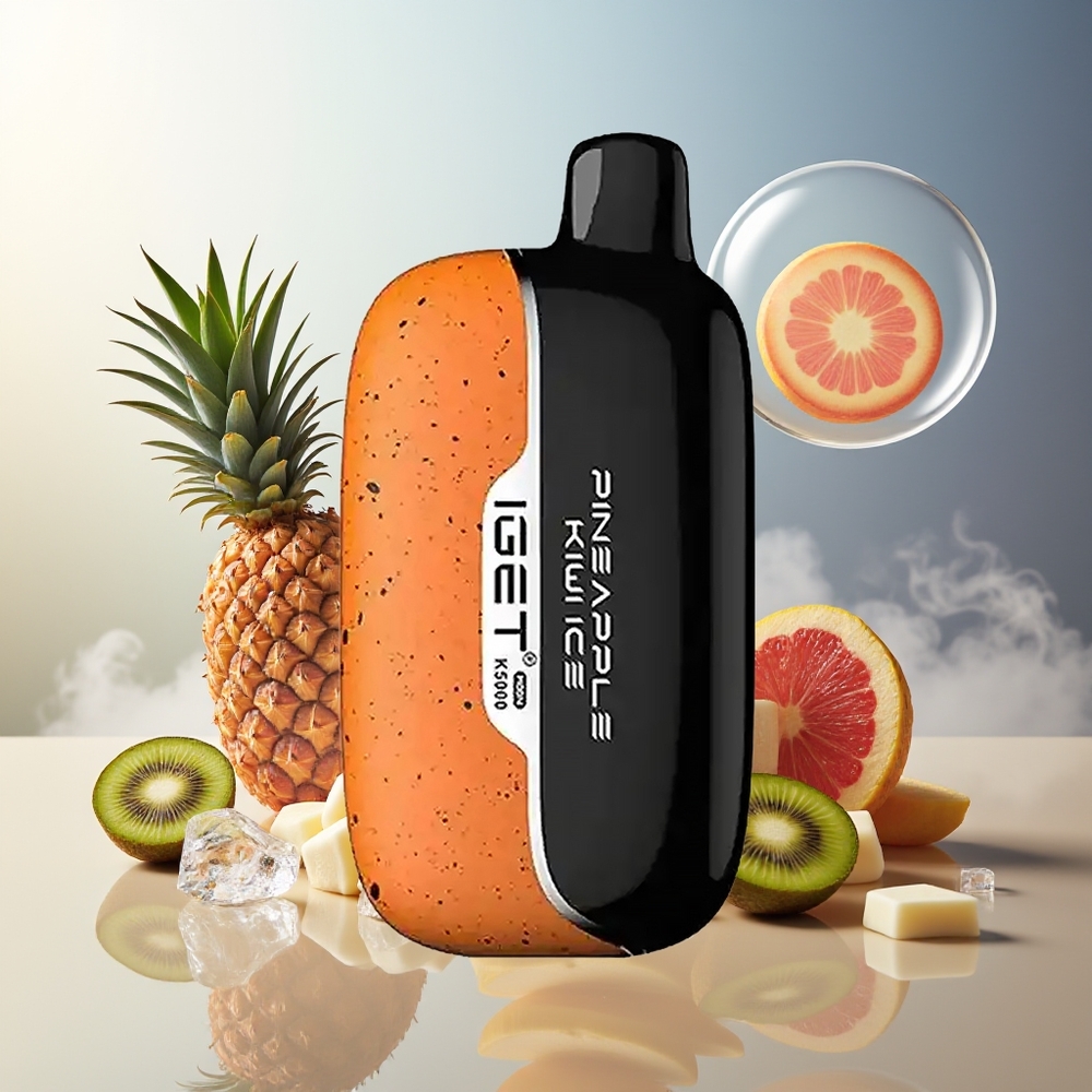 Partihandel Sverige IGET Moon K5000 Puffs Ananas Kiwi Is 81.5g PC Mesh 1.35 Ohm