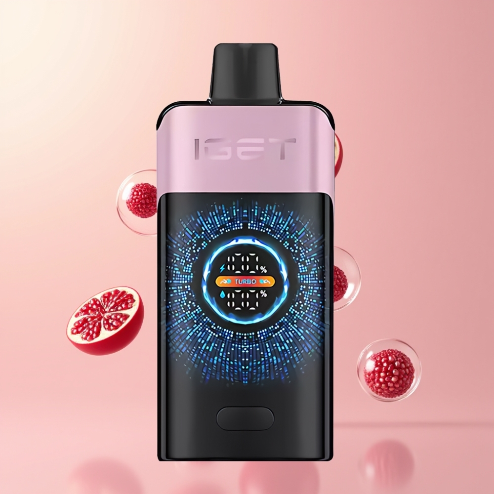Partihandel Sverige IGET ONE 12000 Puffar Körsbär Granatäpple 2700mAh Större Färgskärm
