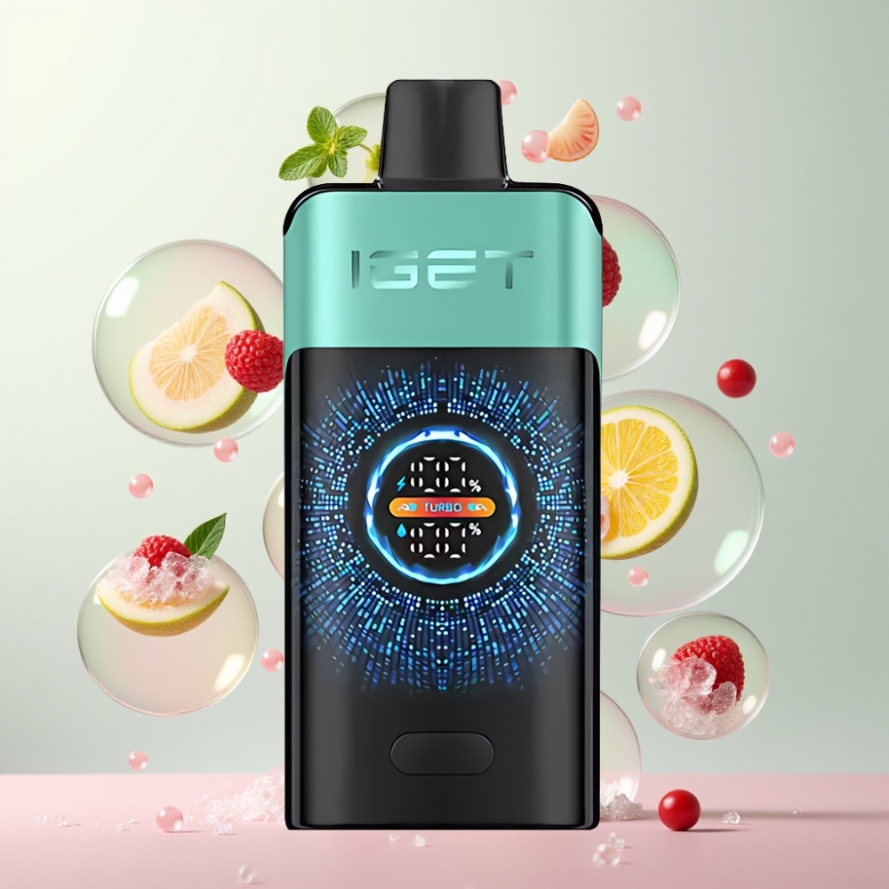 Partihandel Sverige IGET ONE 12000 Puffs Berg Spring Mint Is 2700mAh Stor Skärm