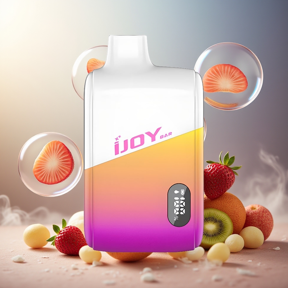 Partihandel Sverige IJOY Bar IC8000 Engångs Vape Jordgubb Kiwi 8000 Puffs 18ml