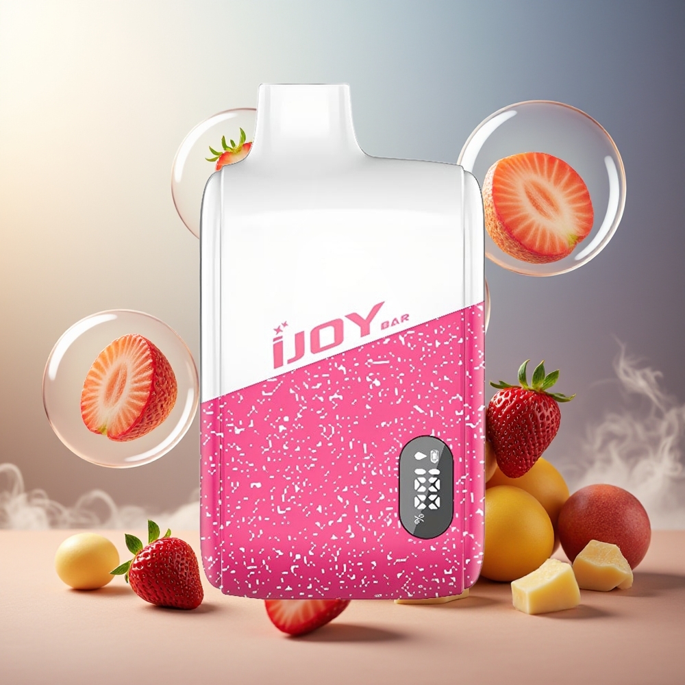 Partihandel Sverige IJOY Bar IC8000 Engångs Vape Jordgubb Mango 8000 Puffar 18ml