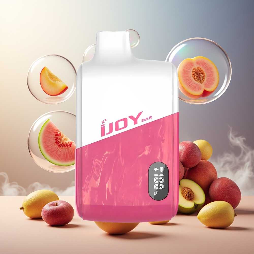 Partihandel Sverige IJOY Bar IC8000 Engångs Vape Melon Persika Druva 8000 Puffar 18ml