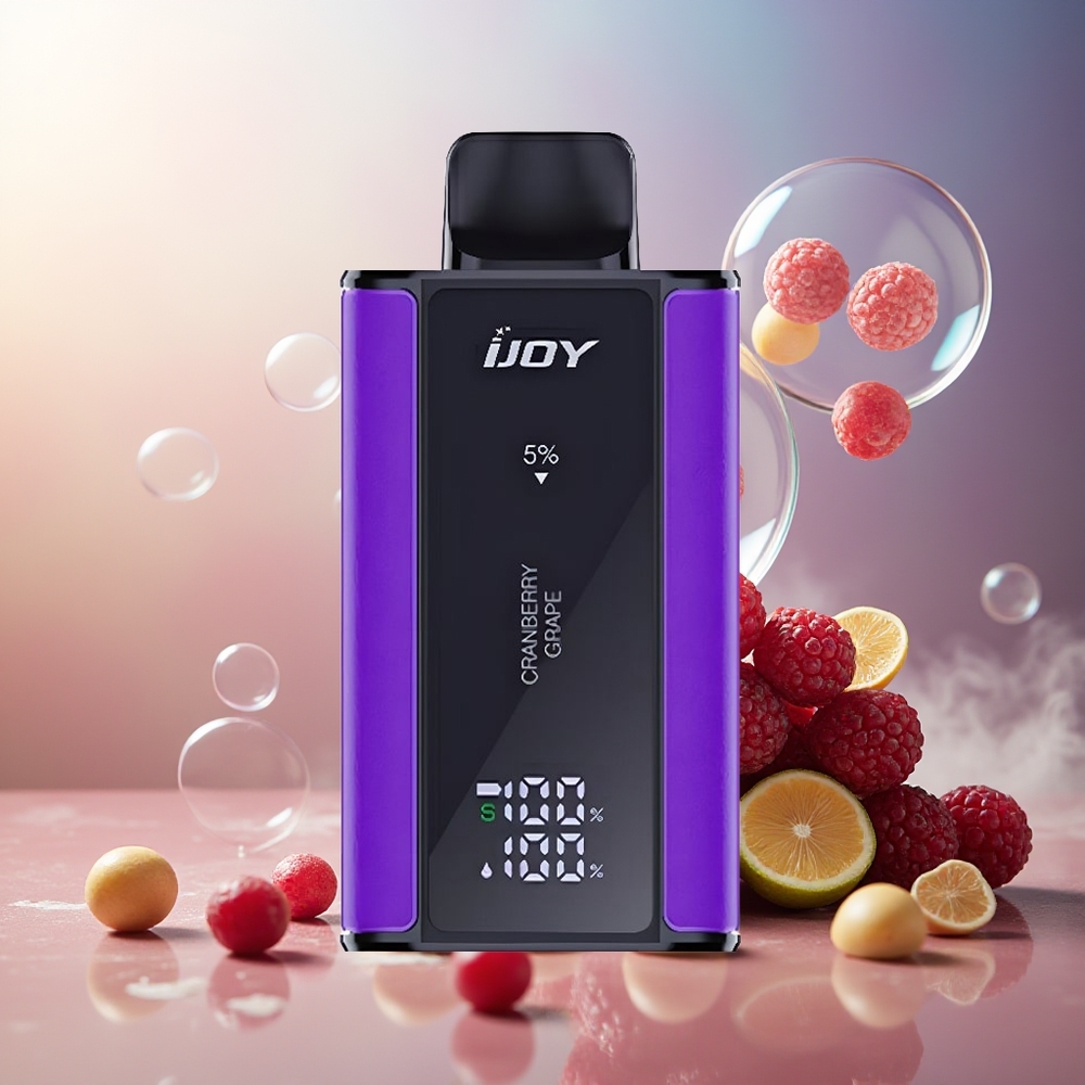Partihandel Sverige IJOY Captain 10000 Puffs Engångs E-cig Tranbär Druva 18ml 5%
