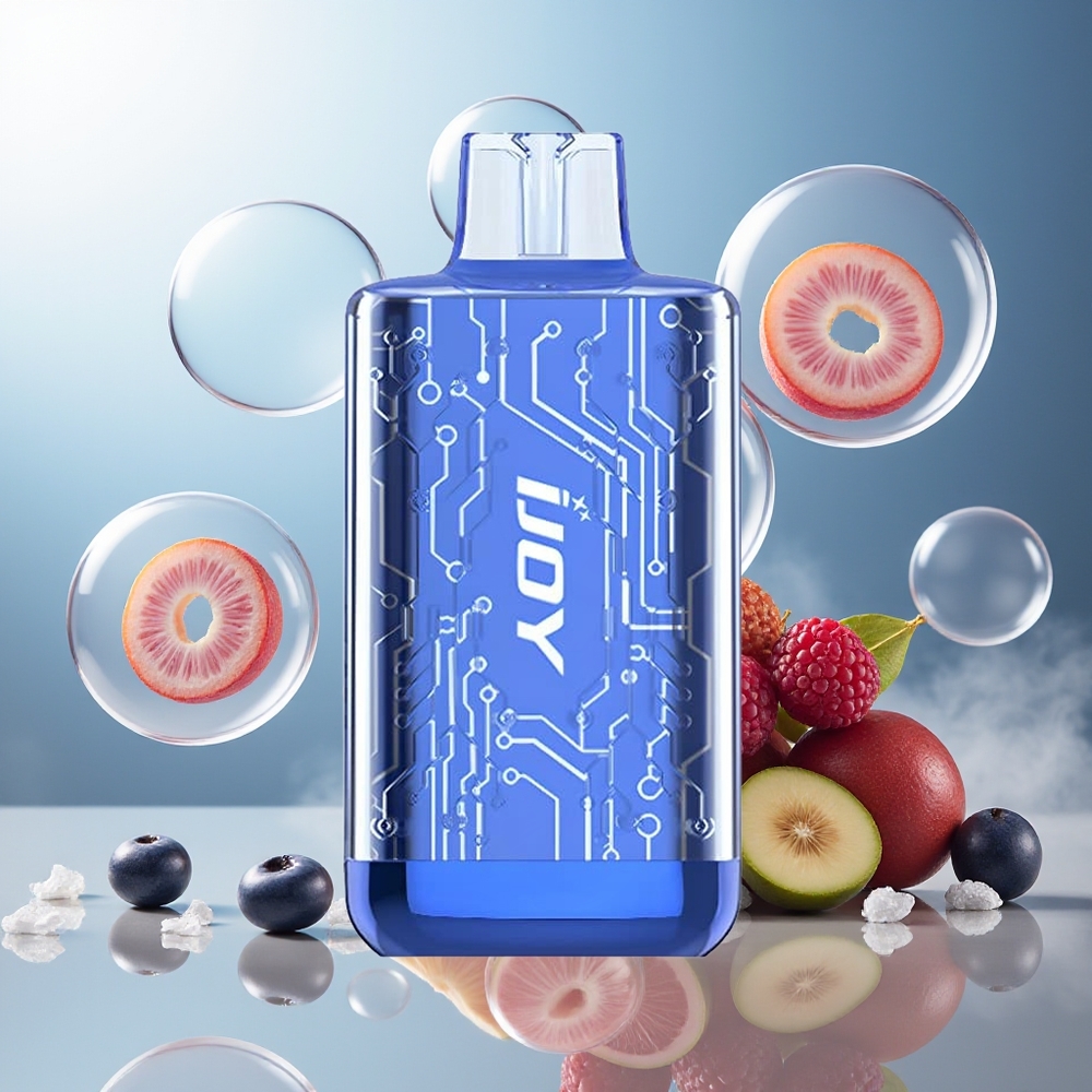 Partihandel Sverige IJOY CYBER 5000 Puffs Blå Hallon 13ml 550mAh Typ-C