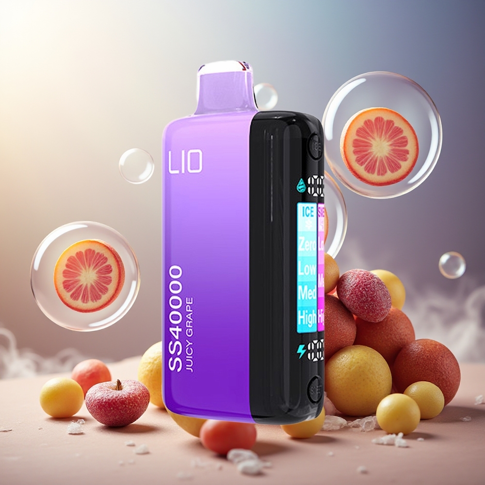 Partihandel Sverige IJOY LIO SS40000 3 mun 22ML Saftigt Druva 1100mAh TYPE-C Luftflöde