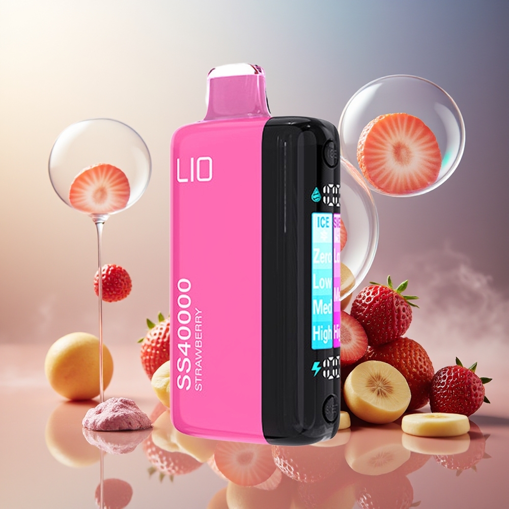Partihandel Sverige IJOY LIO SS40000 Disposable Jordgubbe 22ML 1100mAh TYPE-C