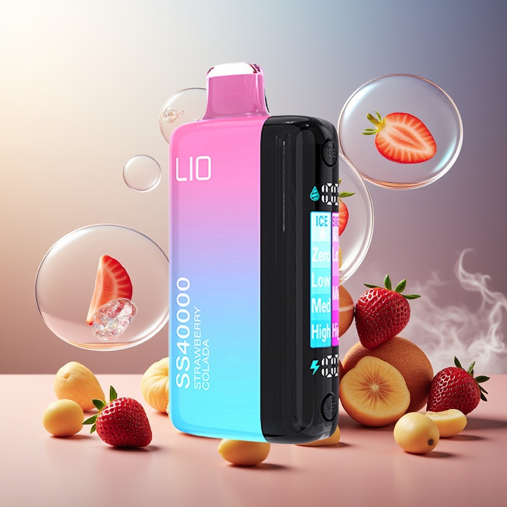 Partihandel Sverige IJOY LIO SS40000 Engångsvape Jordgubb Colada 40000 Puffar 22ML 1100mAh