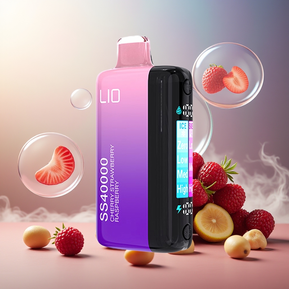 Partihandel Sverige IJOY LIO SS40000 Engångsvape Körsbär Jordgubb Hallon 40000 Puffar 22ML 1100mAh TYPE-C