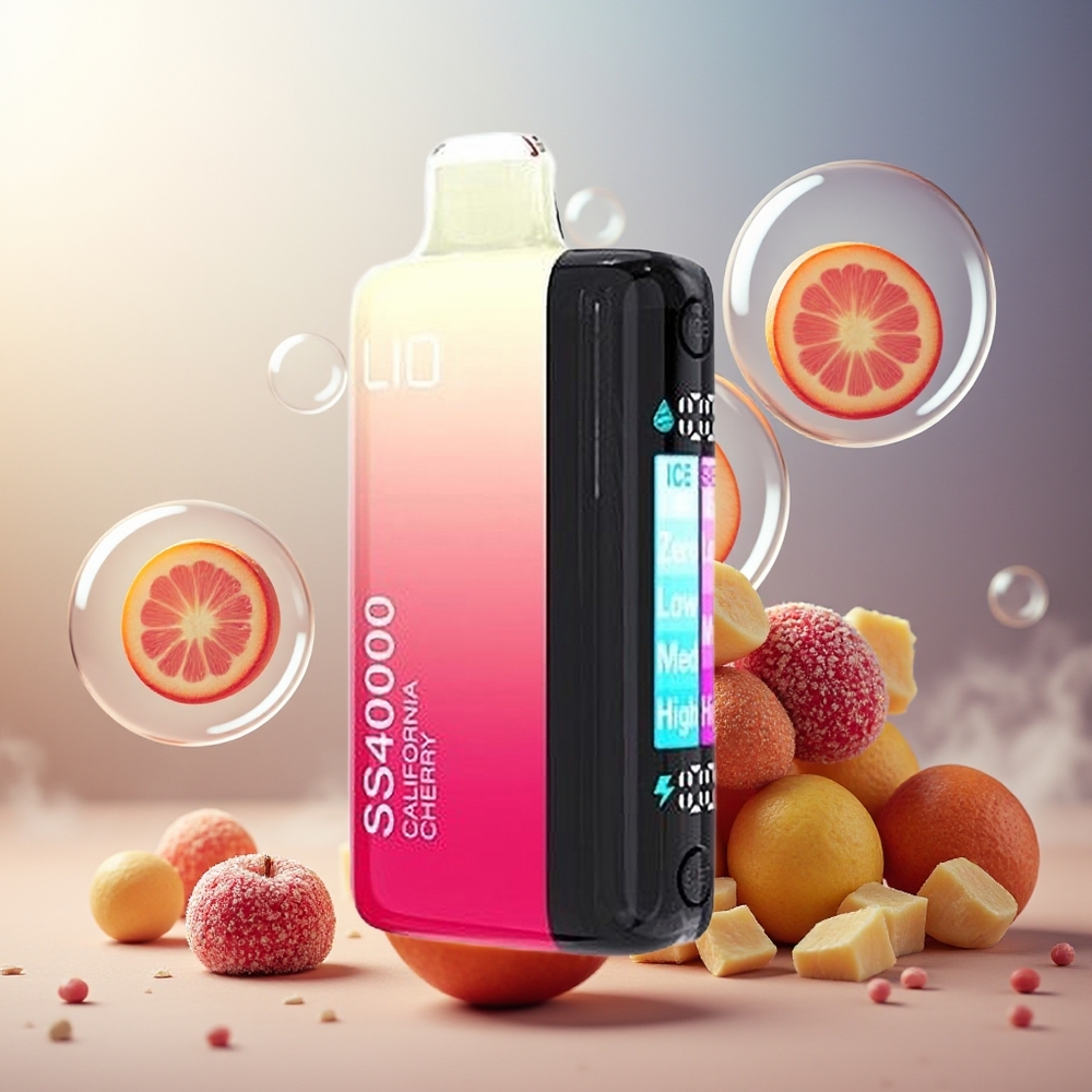 Partihandel Sverige IJOY LIO SS40000 Engångsvape Kalifornisk Körsbär 22ML 40000 Puffar 3 munstycken