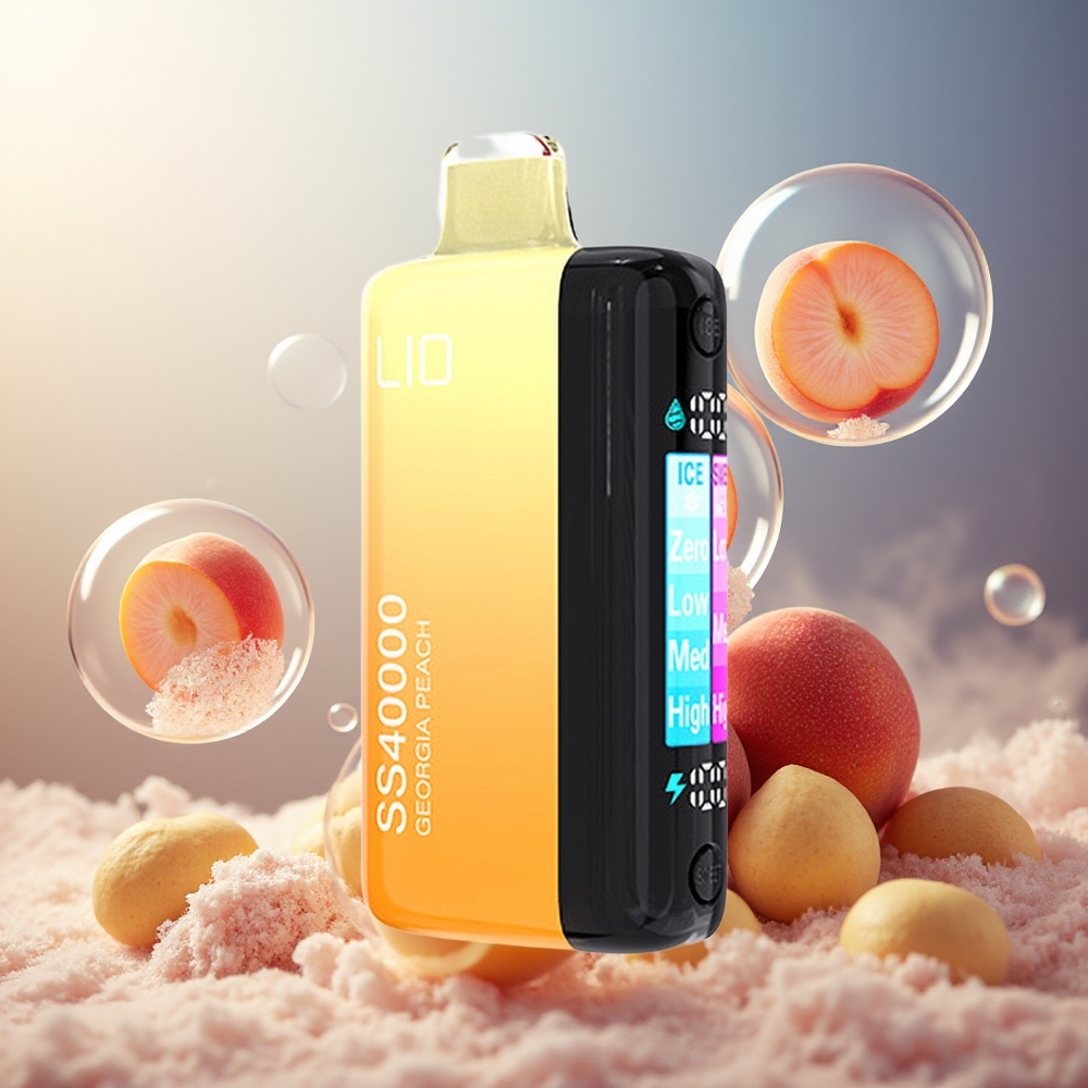 Partihandel Sverige IJOY LIO SS40000 Georgla Persika 3-munnar 40000 Puffs 22ML TYPE-C
