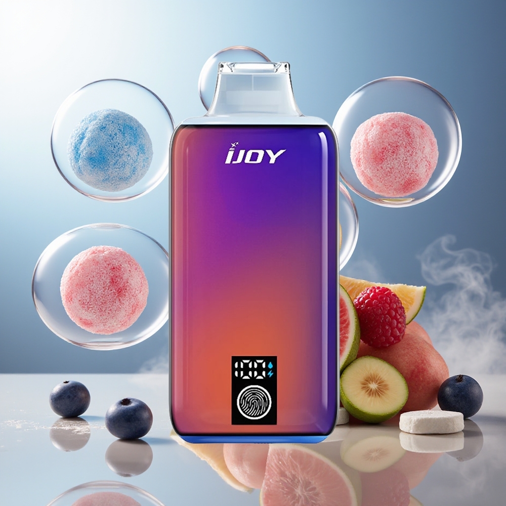 Partihandel Sverige IJOY LUNA 20000 Puffs Blå Hallon Is 20ML 900mAh TYPE-C