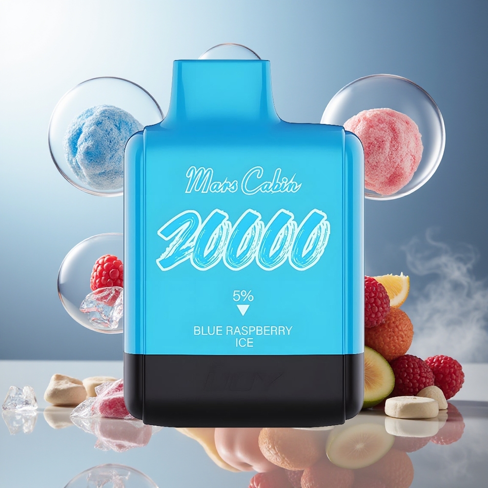 Partihandel Sverige IJOY Mars Cabin 20000 Puffs Engångs Vape Blå Hallon Is 20ML 50mg