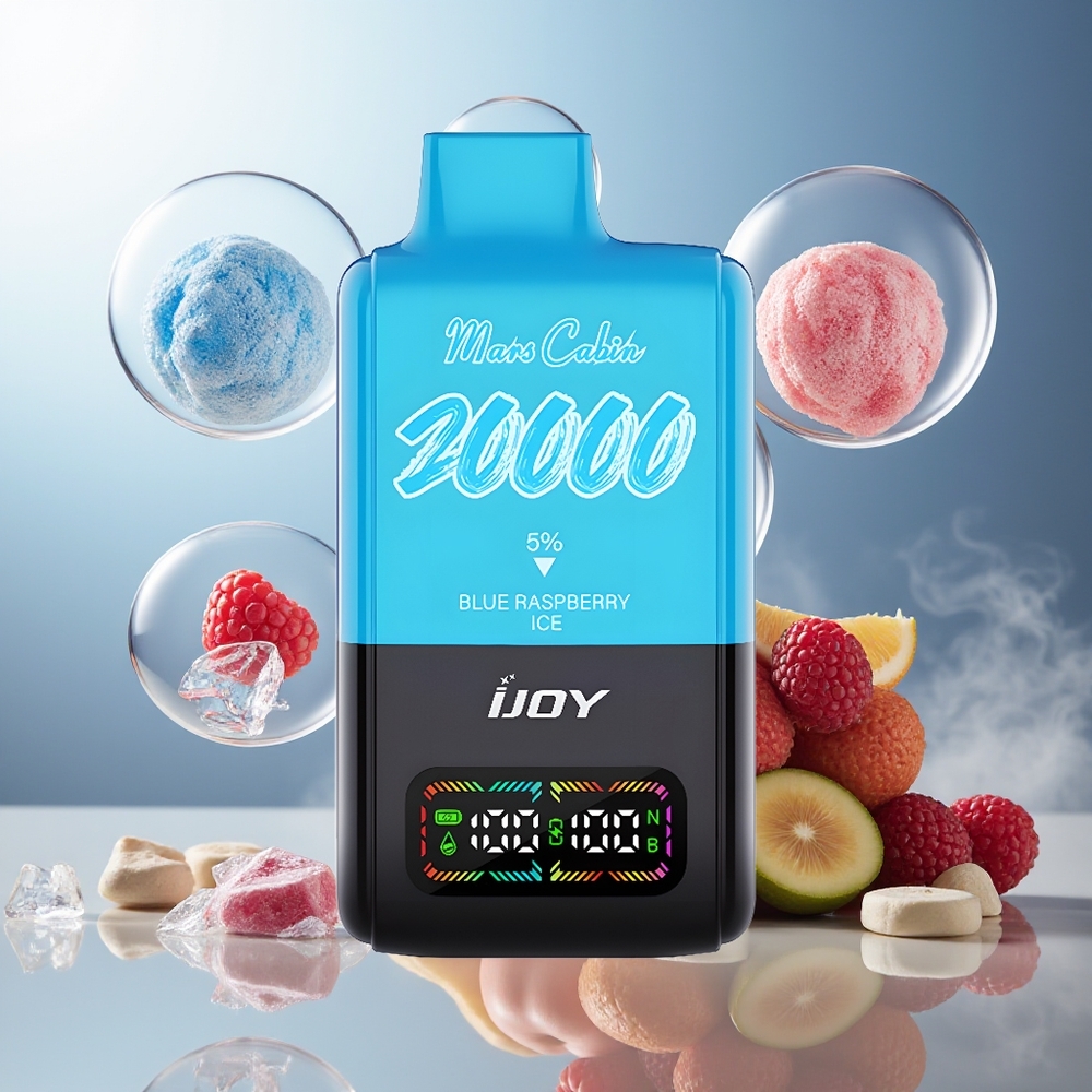 Partihandel Sverige IJOY Mars Cabin 20000 Puffs Engångs Vape Blå Hallon Is 20ML 50mg