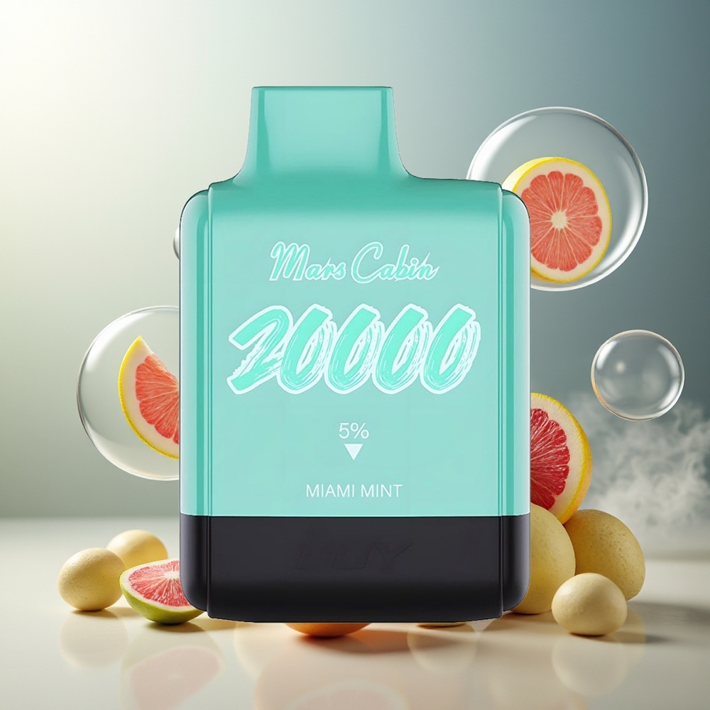 Partihandel Sverige IJOY Mars Cabin 20000 Puffs Engångs Vape Miami Mint 20ML 50mg 0.5 Ohm Dual Mesh Coil