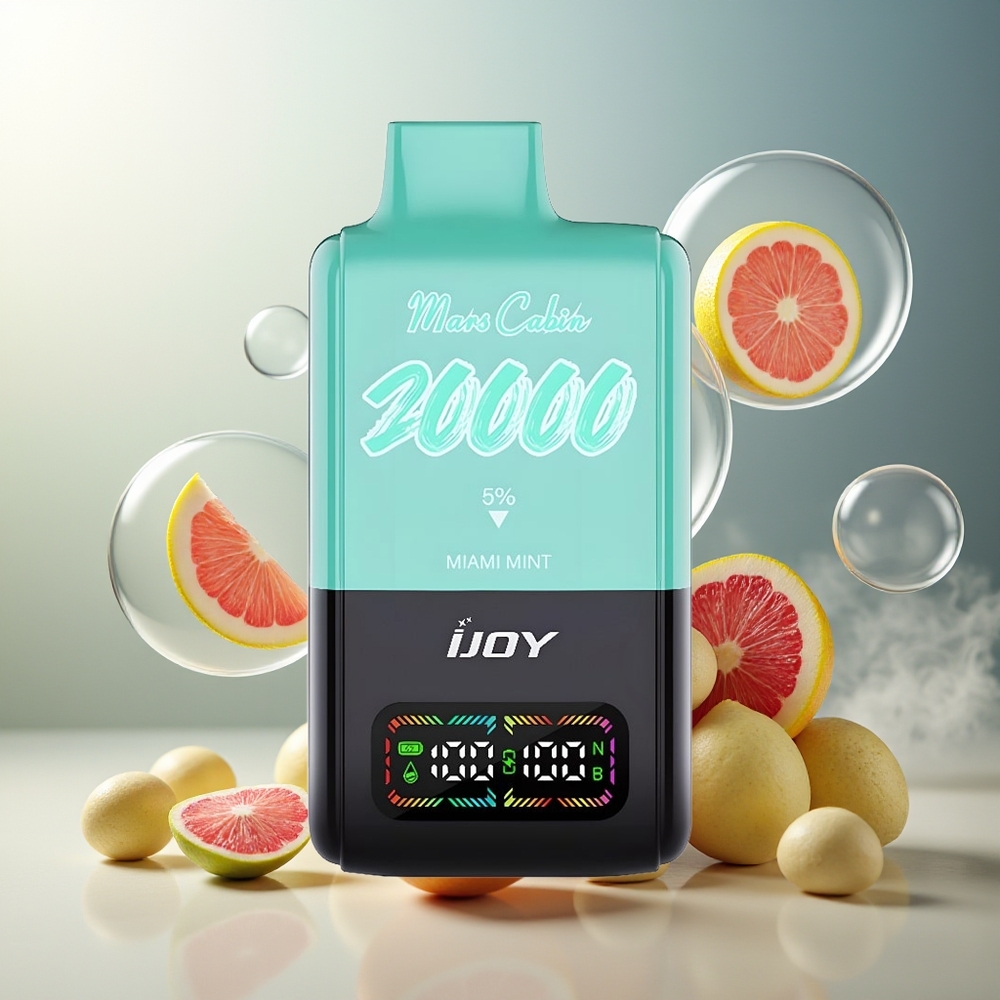 Partihandel Sverige IJOY Mars Cabin 20000 Puffs Engångs Vape Miami Mint 20ML 50mg 0.5 Ohm Dual Mesh Coil