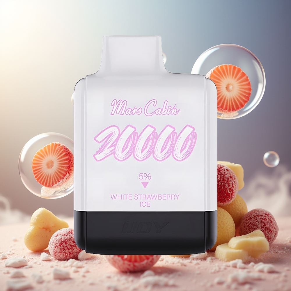 Partihandel Sverige IJOY Mars Cabin 20000 Puffs Engångs Vape Vit Jordgubb Is 20ML 50mg 850 mAh