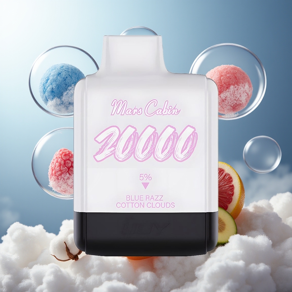 Partihandel Sverige IJOY Mars Cabin 20000 Puffs Engångs Vapen Blå Hallon Bomullsmoln 20ML 50mg