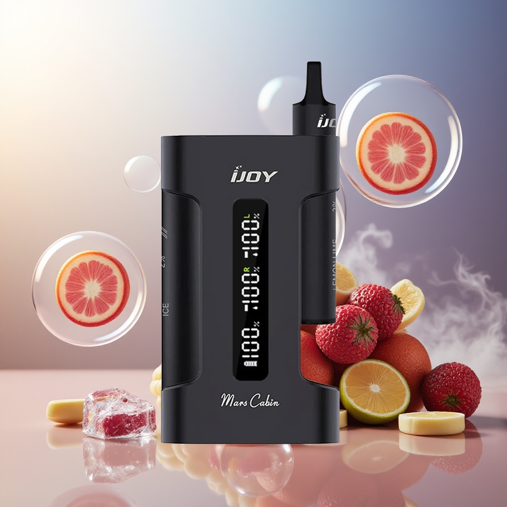 Partihandel Sverige IJOY Mars Cabin 6000 Puffs Engångs Vape Svart 1000mAh Typ-C