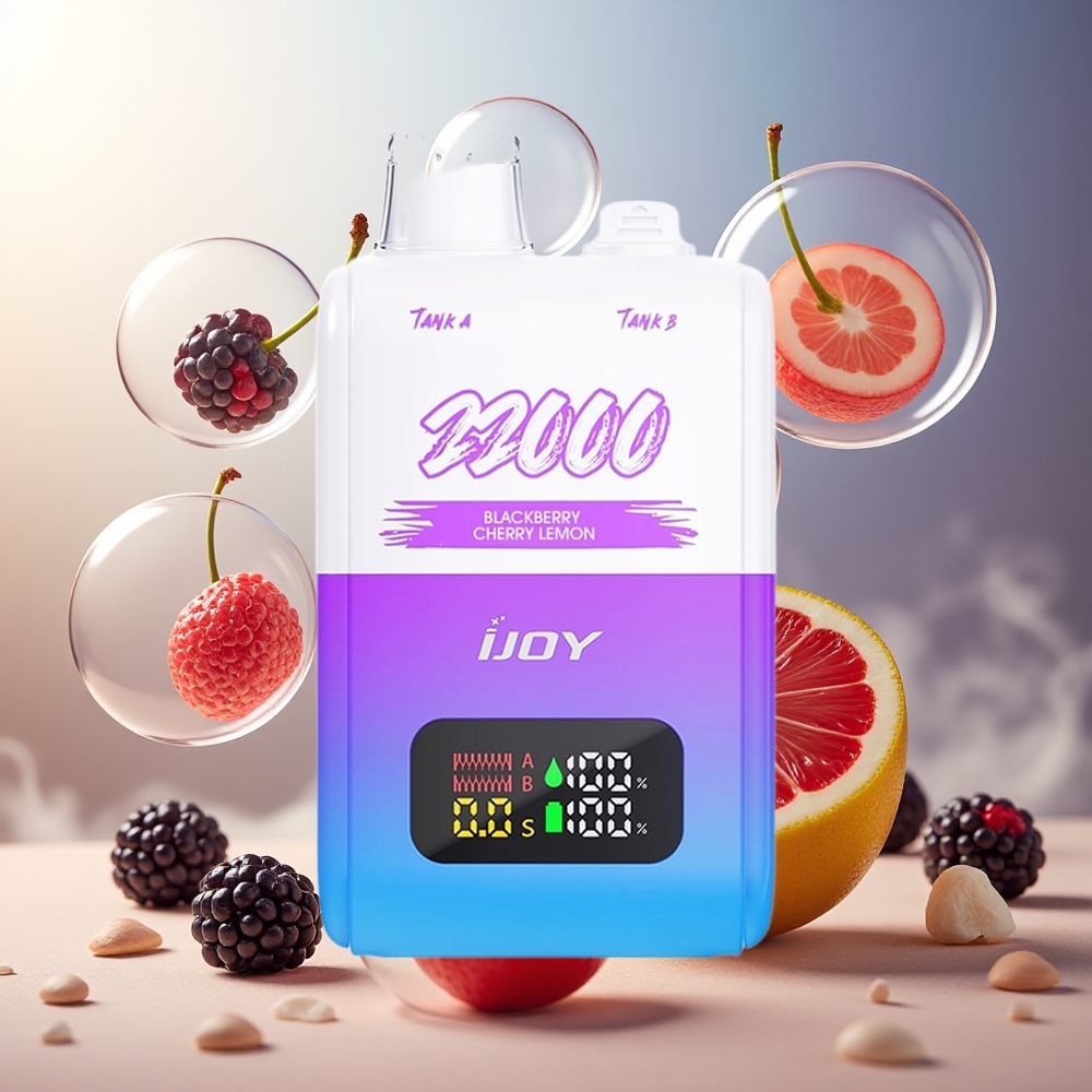 Partihandel Sverige IJOY SD 22000 Puffs 15W Typ-C Laddning Björnbär Körsbär Citron