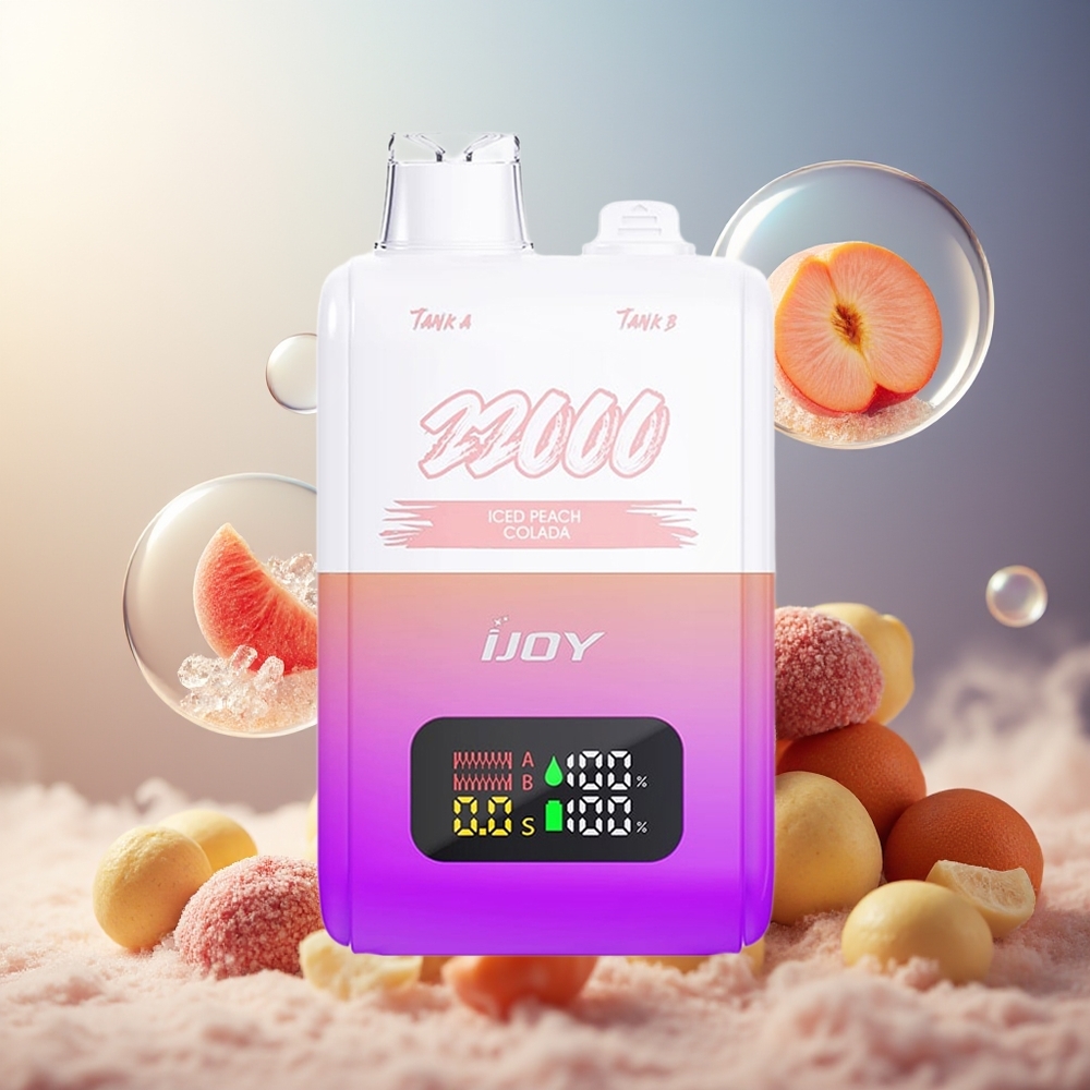 Partihandel Sverige IJOY SD 22000 Puffs Engångs Vape Isad Peachy Colaada 15ML+15ML 50mg