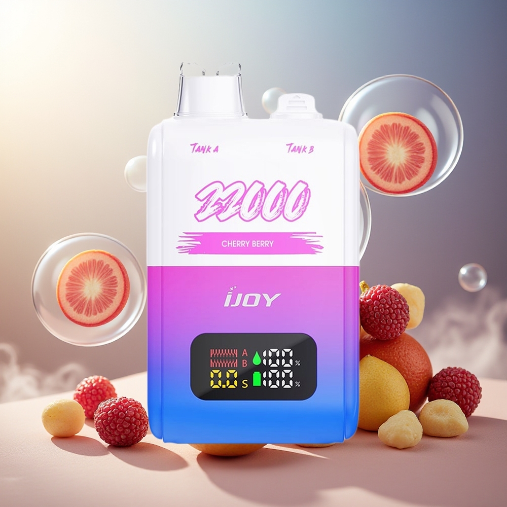 Partihandel Sverige IJOY SD 22000 Puffs Engångs Vape Körsbär Bär 15W 650mAh Typ-C