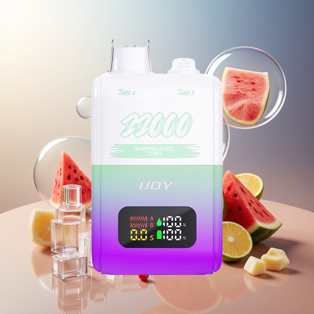 Partihandel Sverige IJOY SD 22000 Puffs Engångs Vape Vattenmelon Is Kub + 15W 30ML 50mg Type-C