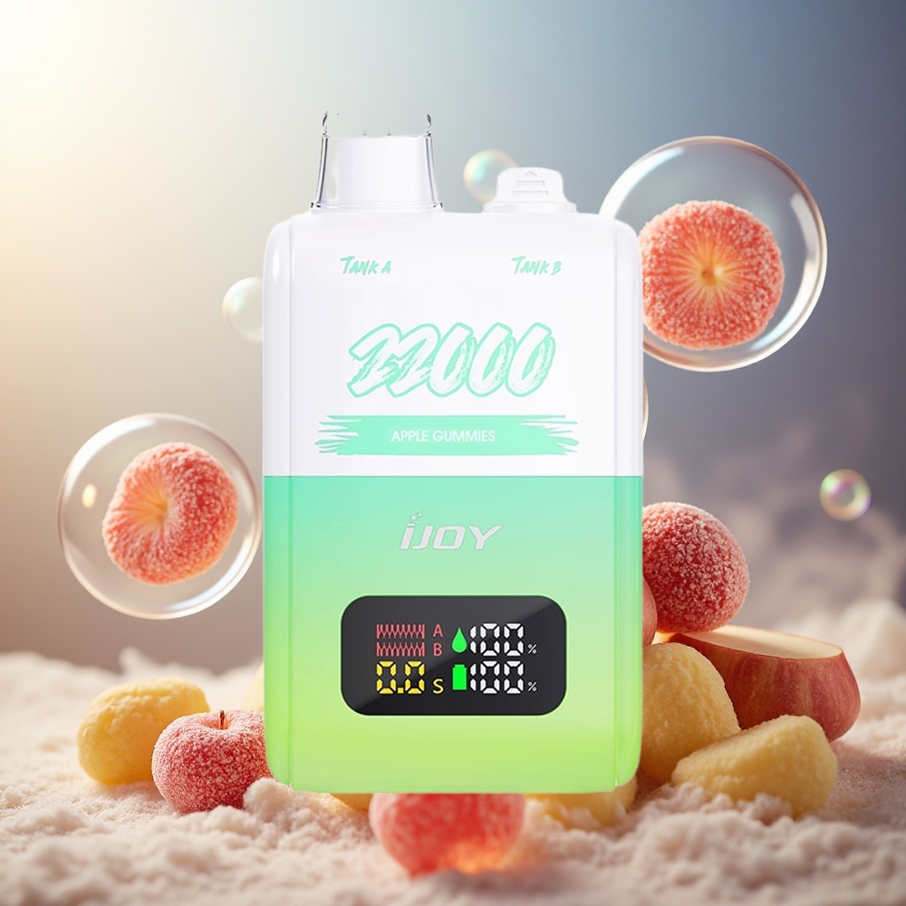 Partihandel Sverige IJOY SD 22000 Puffs Engångs Vape Äppelgummibjörnar 15W 0.8 Ohm 30ML
