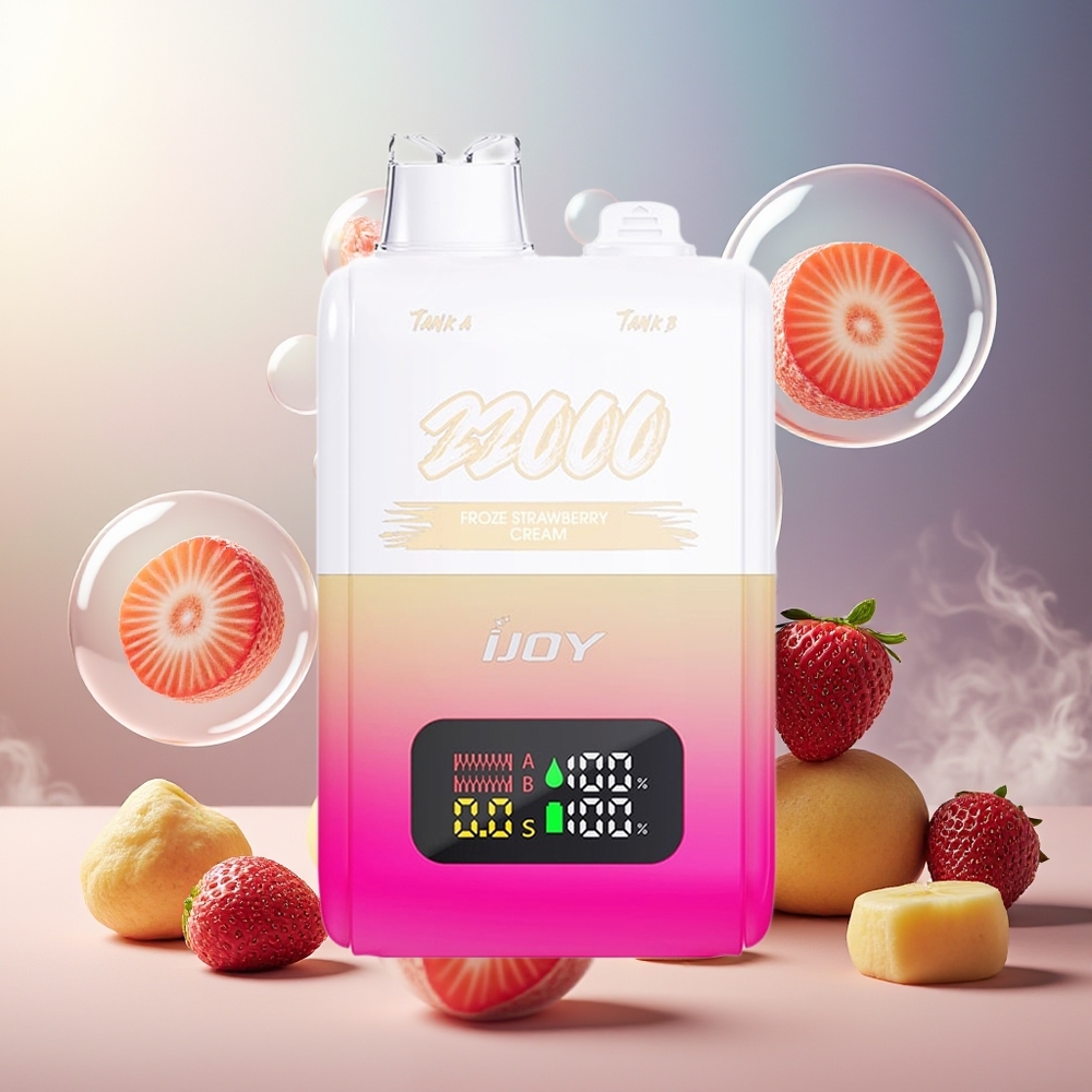 Partihandel Sverige IJOY SD 22000 Puffs Froze Jordgubbkräm 15W 50mg Type-C