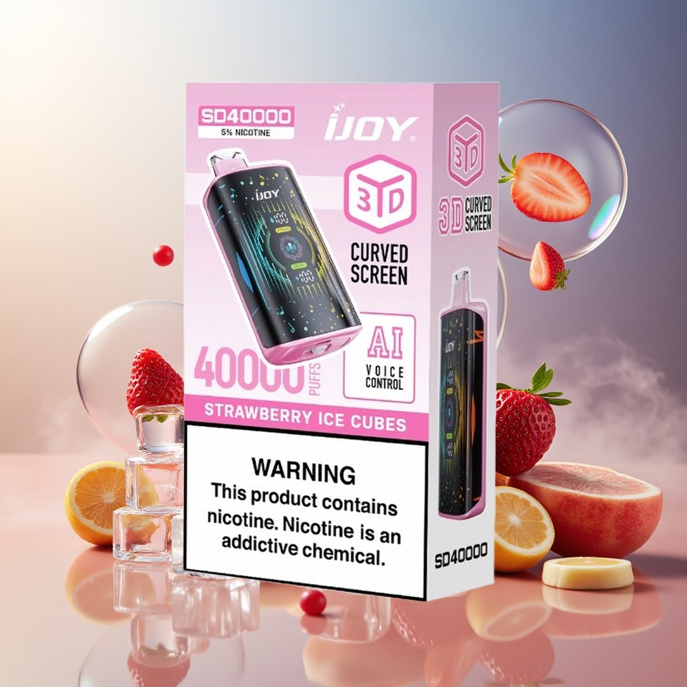 Partihandel Sverige IJOY SD 40000 Puffs 20ML Jordgubb Isbitar 5% 750mAh Type-C
