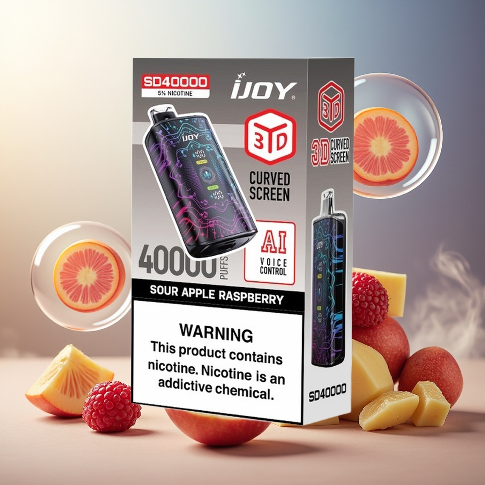 Partihandel Sverige IJOY SD 40000 Puffs Engångsvape Sur Äpple Hallon 20ML 5%