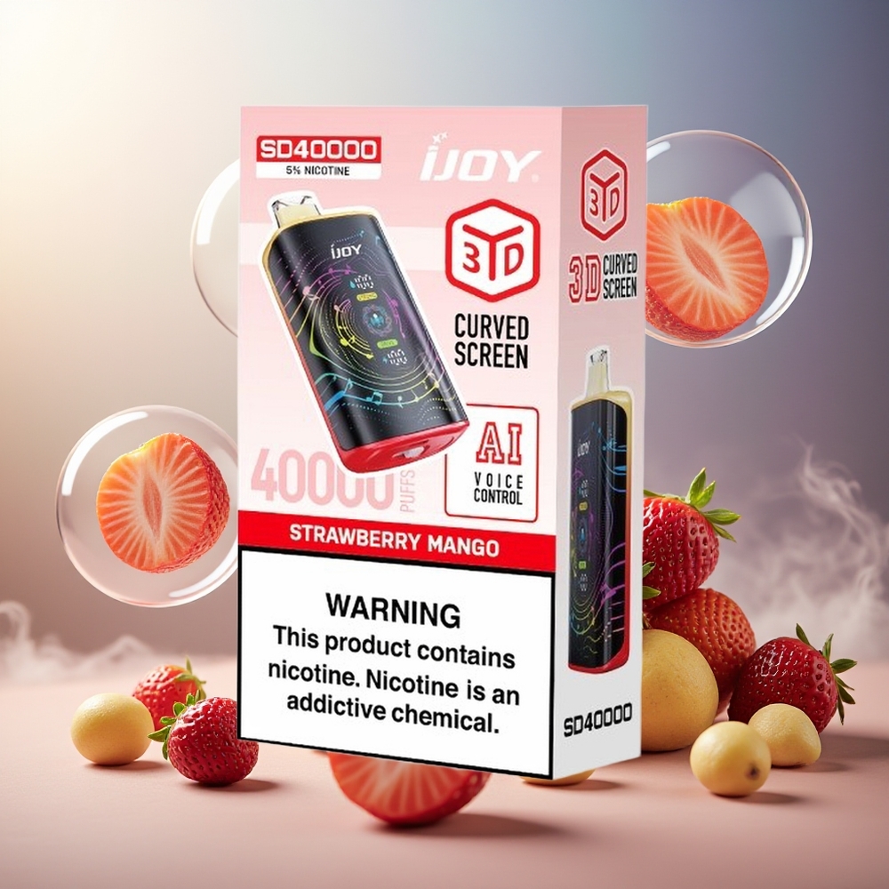Partihandel Sverige IJOY SD 40000 Puffs Jordgubb Mango 20ML 5% 750mAh Typ-C